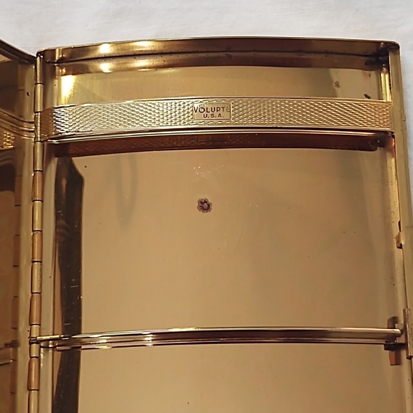 Vintage Art-Deco Volupte Gold Curv-Case Unisex Cigarette Compact in Box - Picture 6 of 11